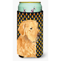 Golden Retriever Candy Corn Halloween Portrait  Tall Boy Beverage Insulator Beverage Insulator Hugger