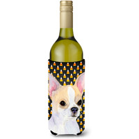 Chihuahua Candy Corn Halloween Portrait Wine Bottle Beverage Insulator Beverage Insulator Hugger SS4267LITERK