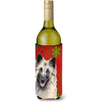 Belgian Tervuren  Snowflakes Holiday Christmas Wine Bottle Beverage Insulator Beverage Insulator Hugger