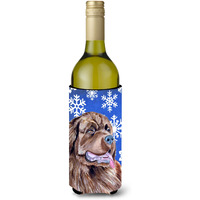 Newfoundland Winter Snowflakes Holiday Wine Bottle Beverage Insulator Beverage Insulator Hugger