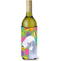 Bedlington Terrier Easter Eggtravaganza Wine Bottle Beverage Insulator Beverage Insulator Hugger