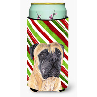 Mastiff Candy Cane Holiday Christmas  Tall Boy Beverage Insulator Beverage Insulator Hugger