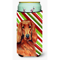 Irish Setter Candy Cane Holiday Christmas  Tall Boy Beverage Insulator Beverage Insulator Hugger