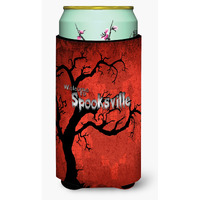 Welcome to Spooksville Halloween  Tall Boy Beverage Insulator Beverage Insulator Hugger