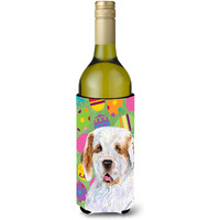 Clumber Spaniel Easter Eggtravaganza Wine Bottle Beverage Insulator Beverage Insulator Hugger