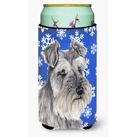 "Caroline's Treasures Schnauzer Winter Snowflakes Holiday Koozie Hugger, Tall, Multicolor"