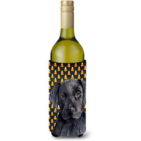Labrador Candy Corn Halloween Portrait Wine Bottle Beverage Insulator Beverage Insulator Hugger