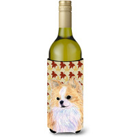 Chihuahua Fall Leaves Portrait Wine Bottle Beverage Insulator Beverage Insulator Hugger SS4383LITERK
