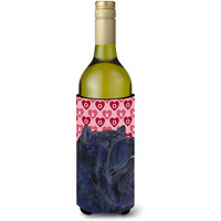 Chow Chow Hearts Love and Valentine's Day Portrait Wine Bottle Beverage Insulator Beverage Insulator Hugger