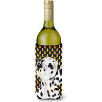 Dalmatian Candy Corn Halloween Portrait Wine Bottle Beverage Insulator Beverage Insulator Hugger SS4286LITERK