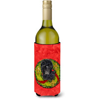 Affenpinscher Cristmas Wreath Wine Bottle Beverage Insulator Beverage Insulator Hugger