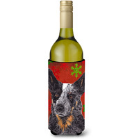 Australian Cattle Dog Snowflakes Christmas Wine Bottle Beverage Insulator Beverage Insulator Hugger