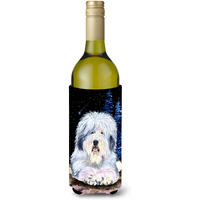 Starry Night Old English Sheepdog Wine Bottle Beverage Insulator Beverage Insulator Hugger SS8443LITERK