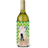 Wheaten Terrier Soft Coated St. Patrick's Day Shamrock Wine Bottle Beverage Insulator