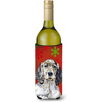 English Setter Snowflakes Holiday Christmas Wine Bottle Beverage Insulator Beverage Insulator Hugger