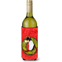 Basenji Cristmas Wreath Wine Bottle Beverage Insulator Beverage Insulator Hugger