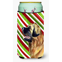 Leonberger Candy Cane Holiday Christmas  Tall Boy Beverage Insulator Beverage Insulator Hugger