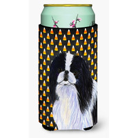 Japanese Chin Candy Corn Halloween Portrait  Tall Boy Beverage Insulator Beverage Insulator Hugger
