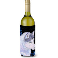 Siberian Husky Wine Bottle Beverage Insulator Beverage Insulator Hugger SS8617LITERK