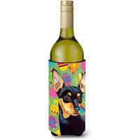 Min Pin Easter Eggtravaganza Wine Bottle Beverage Insulator Beverage Insulator Hugger
