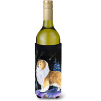 Starry Night Sheltie Wine Bottle Beverage Insulator Beverage Insulator Hugger