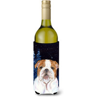 Starry Night English Bulldog Wine Bottle Beverage Insulator Beverage Insulator Hugger SS8447LITERK