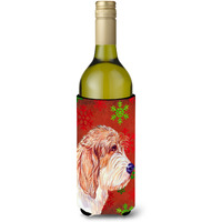 Petit Basset Griffon Vendeen Snowflake Christmas Wine Bottle Beverage Insulator Beverage Insulator Hugger