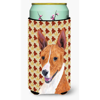 Basenji Fall Leaves Portrait  Tall Boy Beverage Insulator Beverage Insulator Hugger