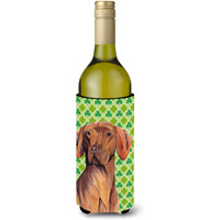 Vizsla St. Patrick's Day Shamrock Portrait Wine Bottle Beverage Insulator Beverage Insulator Hugger