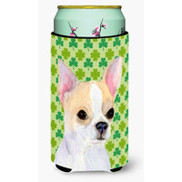 Chihuahua St. Patricks Day Shamrock Portrait  Tall Boy Beverage Insulator Beverage Insulator Hugger