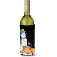 Snowman with Lakeland Terrier Wine Bottle Beverage Insulator Beverage Insulator Hugger