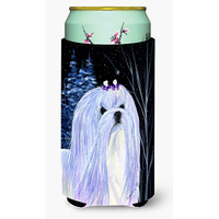 Starry Night Maltese  Tall Boy Beverage Insulator Beverage Insulator Hugger