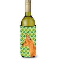 Min Pin St. Patrick's Day Shamrock  Wine Bottle Beverage Insulator Beverage Insulator Hugger