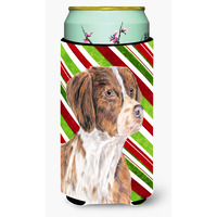 "Caroline's Treasures Brittany Candy Cane Holiday Christmas Koozie Hugger, Tall, Multicolor"