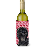 Affenpinscher Hearts Love and Valentine's Day  Wine Bottle Beverage Insulator Beverage Insulator Hugger
