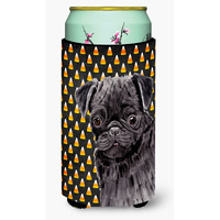 Pug Candy Corn Halloween Portrait  Tall Boy Beverage Insulator Beverage Insulator Hugger