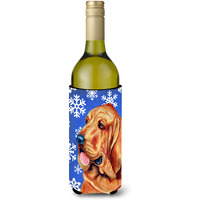 Bloodhound Winter Snowflakes Holiday Wine Bottle Beverage Insulator Beverage Insulator Hugger