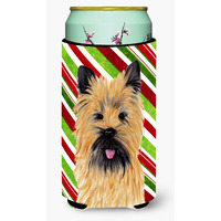 Cairn Terrier Candy Cane Holiday Christmas  Tall Boy Beverage Insulator Beverage Insulator Hugger