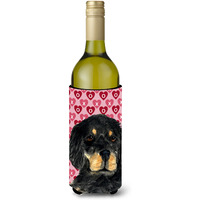 Gordon Setter Hearts Love Valentine's Day Portrait Wine Bottle Beverage Insulator Beverage Insulator Hugger