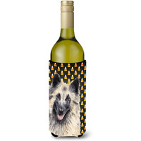 Belgian Tervuren Candy Corn Halloween Portrait Wine Bottle Beverage Insulator Beverage Insulator Hugger