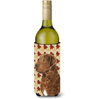 Chesapeake Bay Retriever Fall Leaves Portrait Wine Bottle Beverage Insulator Beverage Insulator Hugger