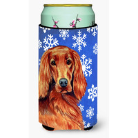 Irish Setter Winter Snowflakes Holiday  Tall Boy Beverage Insulator Beverage Insulator Hugger