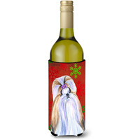 Shih Tzu Snowflakes Holiday Christmas Wine Bottle Beverage Insulator Beverage Insulator Hugger