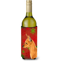 Min Pin Snowflakes Holiday Christmas Wine Bottle Beverage Insulator Beverage Insulator Hugger