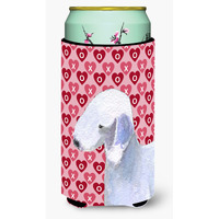 Bedlington Terrier Hearts Love Valentine's Day Portrait  Tall Boy Beverage Insulator Beverage Insulator Hugger