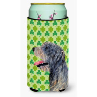 Irish Wolfhound St. Patricks Day Shamrock Portrait  Tall Boy Beverage Insulator Beverage Insulator Hugger