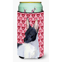 Rat Terrier Hearts Love and Valentine's Day Portrait  Tall Boy Beverage Insulator Beverage Insulator Hugger