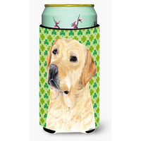 Labrador Yellow St. Patrick's Day Shamrock Portrait  Tall Boy Beverage Insulator Beverage Insulator Hugger