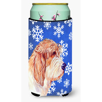 Petit Basset Griffon Vendeen Winter Snowflakes Holiday  Tall Boy Beverage Insulator Beverage Insulator Hugger