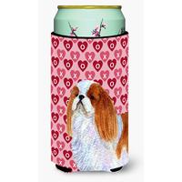 English Toy Spaniel Hearts Love and Valentines Day   Tall Boy Beverage Insulator Beverage Insulator Hugger